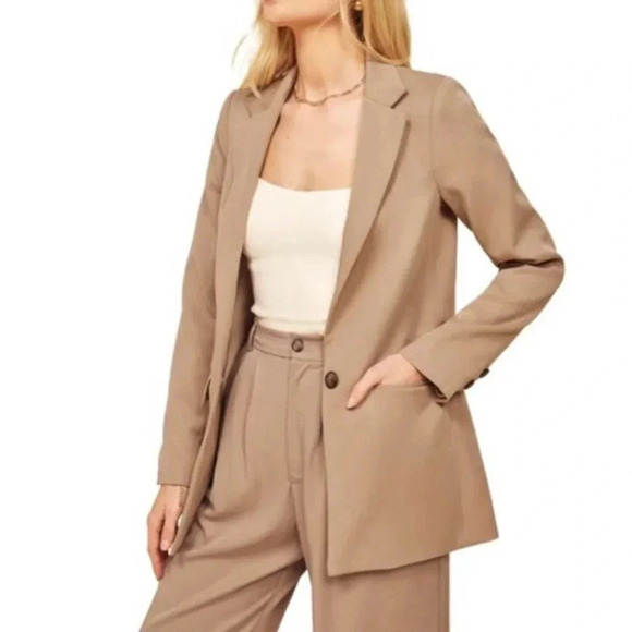 Reformation Major Blazer Khaki Size XL - Picture 1 of 11